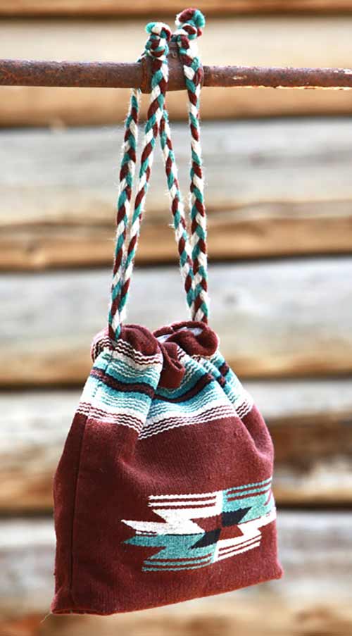 red and blue bag